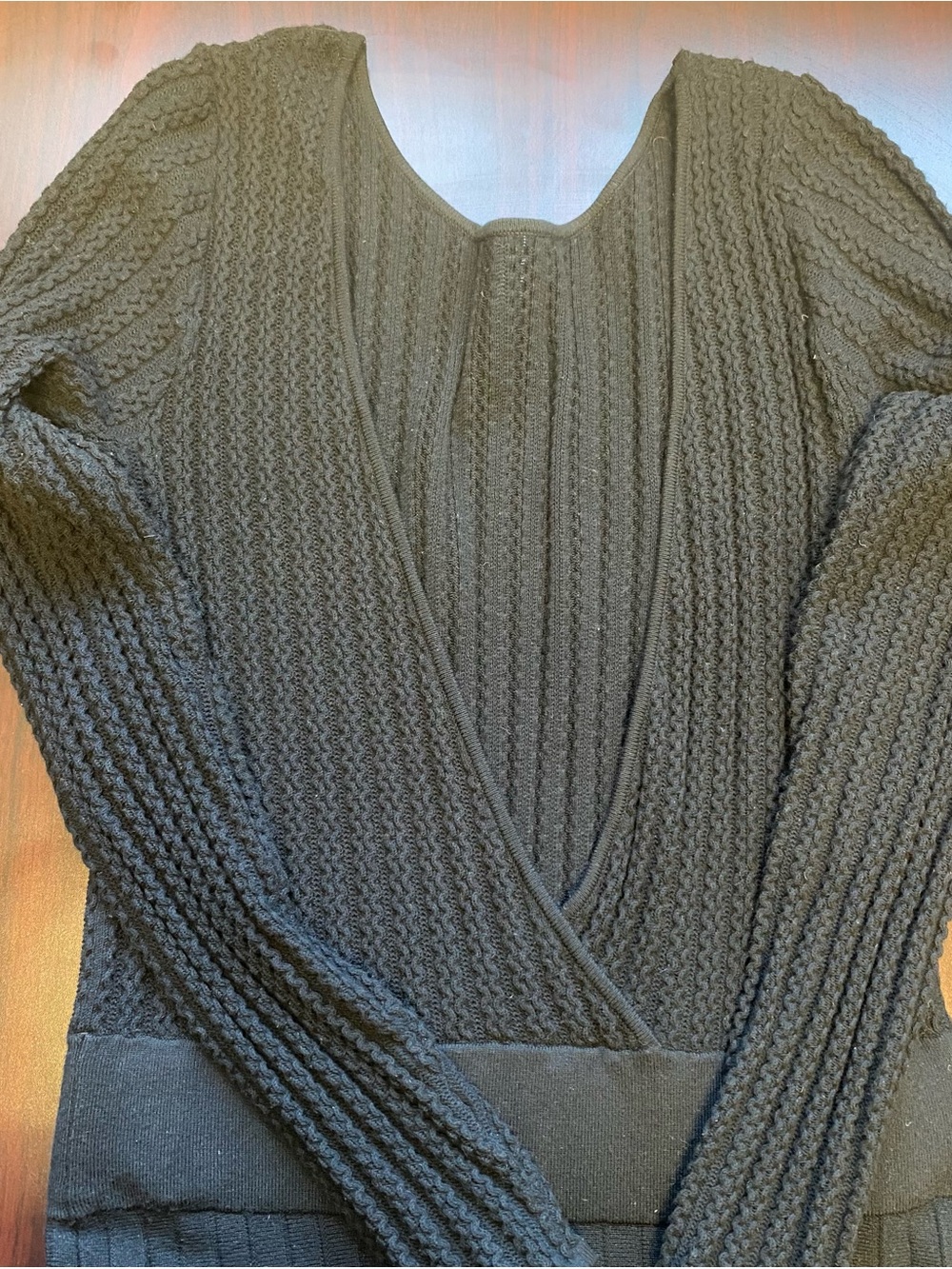 SEZANE Flavie Black Ribbed Knit Midi Dress M - Picture 5 of 10